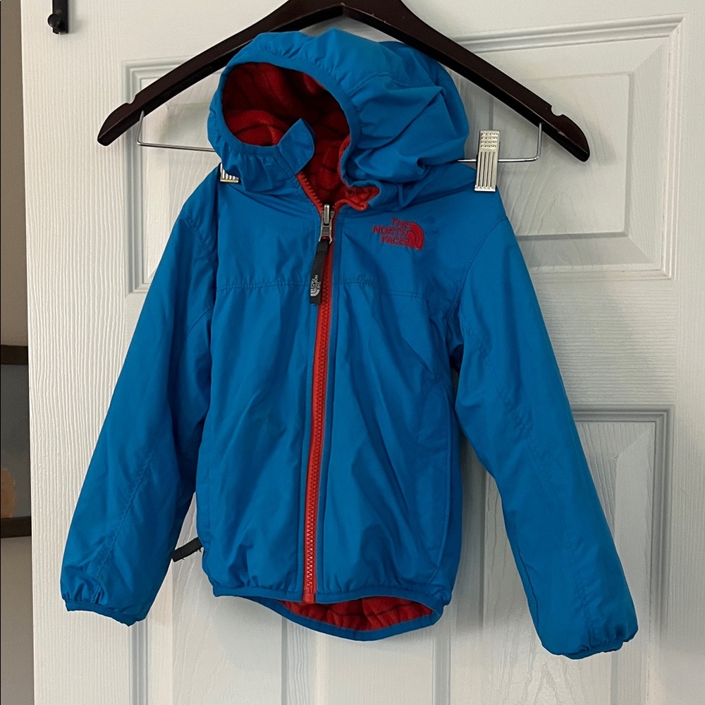 The North Face Kids Blue and Red Raincoat